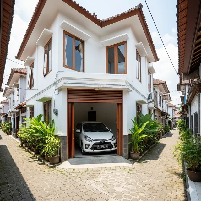 Desain Rumah Sempit Ada Garasi Mobil Kecil