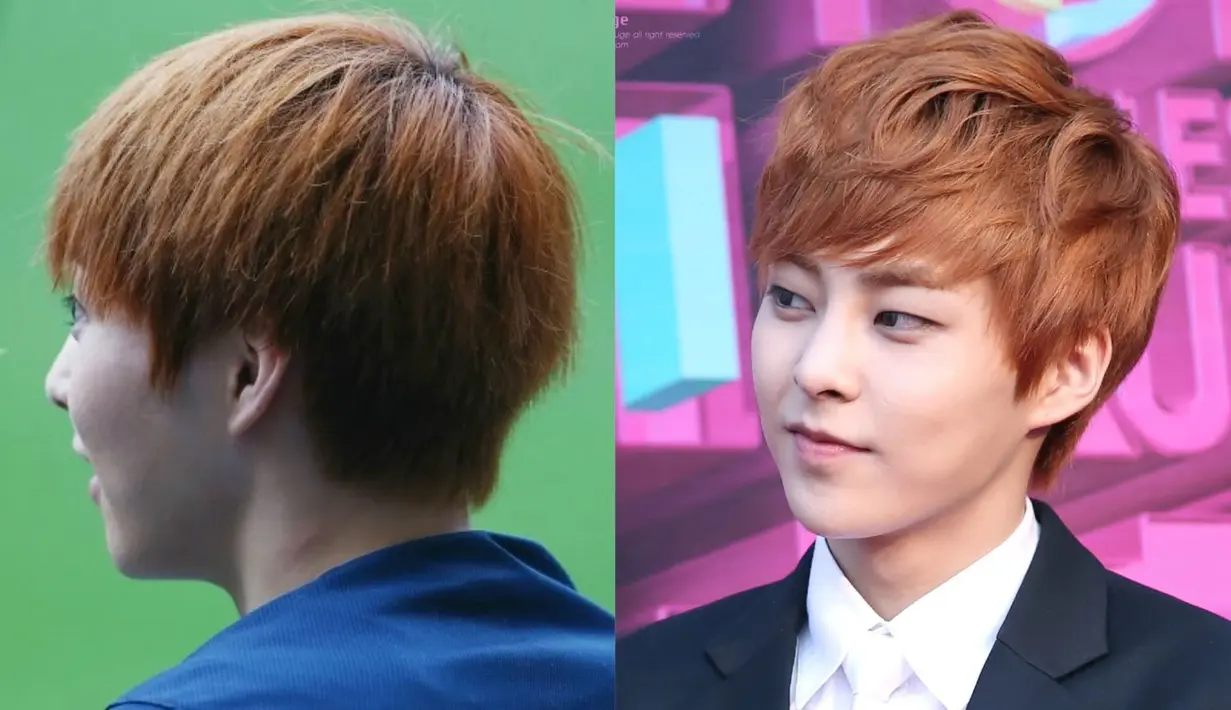 Xiumin EXO juga terlihat begitu berantakan saat rambutnya belum ditata oleh hair stylist. Namun setelah itu, ia tampak begitu tampan. (Foto: koreaboo.com)