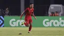 Bek Timnas Indonesia, Alfath Faathier, merayakan gol yang dicetaknya ke gawang Timor Leste pada laga Piala AFF 2018 di SUGBK, Jakarta, Selasa (13/11). Indonesia menang 3-1 atas Timor Leste. (Bola.com/Yoppy Renato)