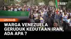 Ratusan warga dan aktivis di Caracas, Venezuela, menggelar aksi solidaritas dengan Iran di depan Kedutaan Iran. Massa membawa bendera Iran serta poster Ayatollah Ali Khamenei dan Ruhollah Khomeini.