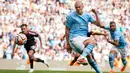 Pada babak kedua, Erling Haaland berhasil mencetak hat-trick. Dia mencetak gol pada menit 58, 70, dan 90+5. (AP Photo/Dave Thompson)