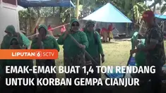 Bantuan untuk korban gempa di Cianjur, terus mengalir. Di Dharmasraya, Sumatera Barat, emak-emak memasak rendang sebanyak 1,4 ton untuk dikirim ke korban gempa di Cianjur. Sedangkan di Brebes, siswa SMA mengirim ribuan butir telur asin.