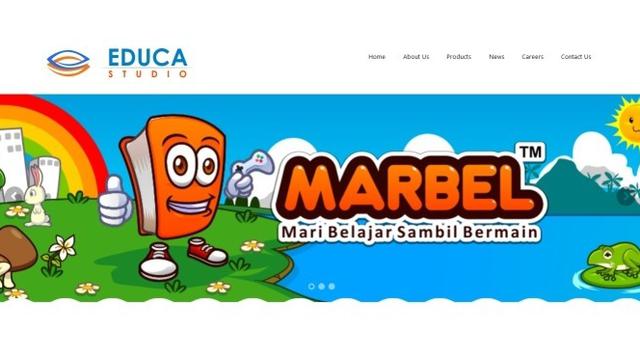 Tampilan laman web Educa Studio