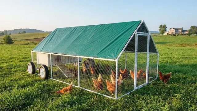 Ilustrasi Kandang Ayam Rangka Pipa PVC Ringan dan Portable/Gemini AI