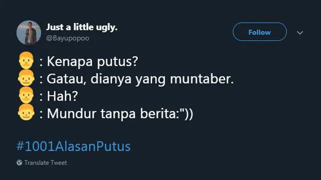 Deretan Alasan Kocak Putus Cinta, Lucu tapi Bikin Kesal
