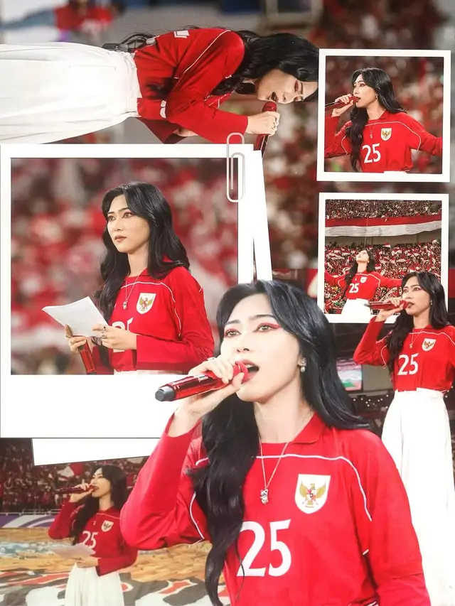 Pesona Magis Isyana Sarasvati Gebrak Stadion GBK Usai Pertandingan Timnas Indonesia vs Bahrain, Tampil Red Gothic dengan Modestwear