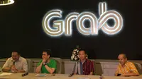 Pihak Grab saat memberikan pernyataan resmi di kantor Grab, Lippo Building, Jakarta, Jumat (17/3/2017). (Liputan6.com/Jeko Iqbal Reza)