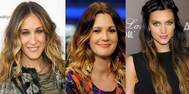 Kiri-Kanan: Sarah Jessica Parker, Drew Barrymore, Ashley Simpson. Source stylelist
