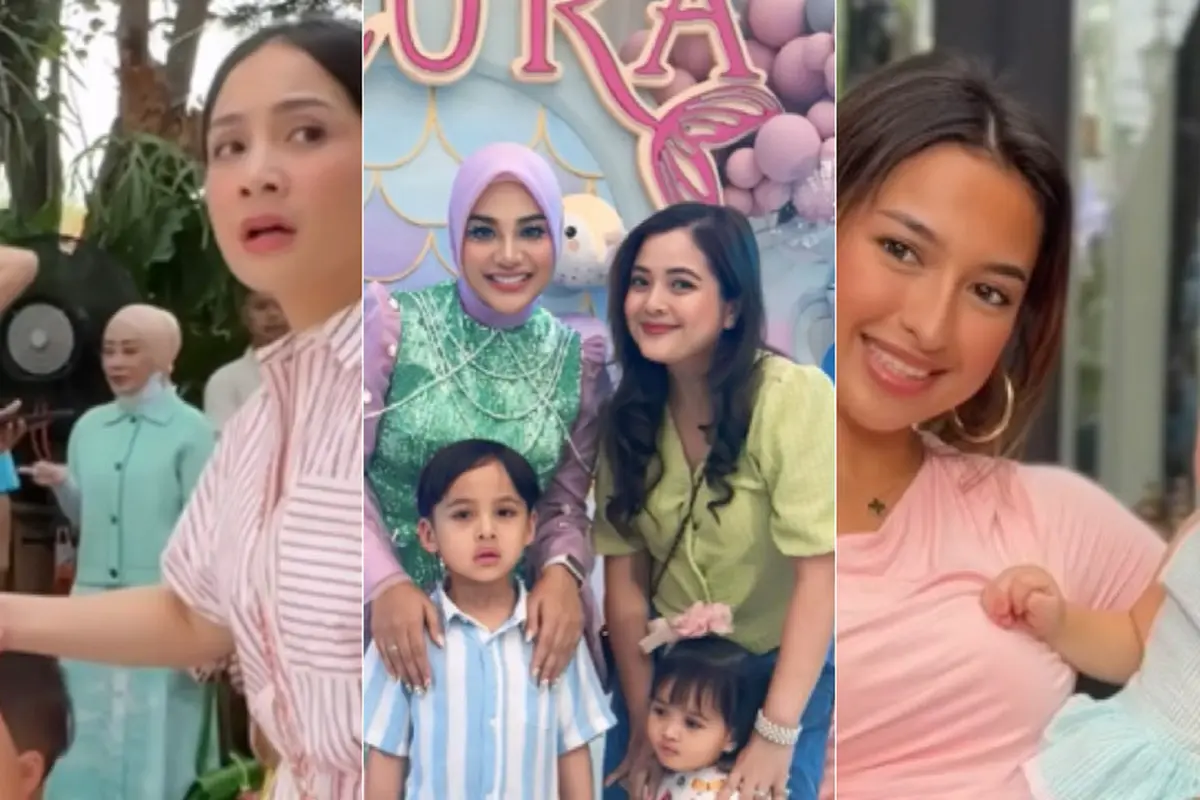 Gaya Publik Figur Hadir di Ulang Tahun Azura ke-1 Anak Kedua Atta Halilintar dan Aurel Hermansyah