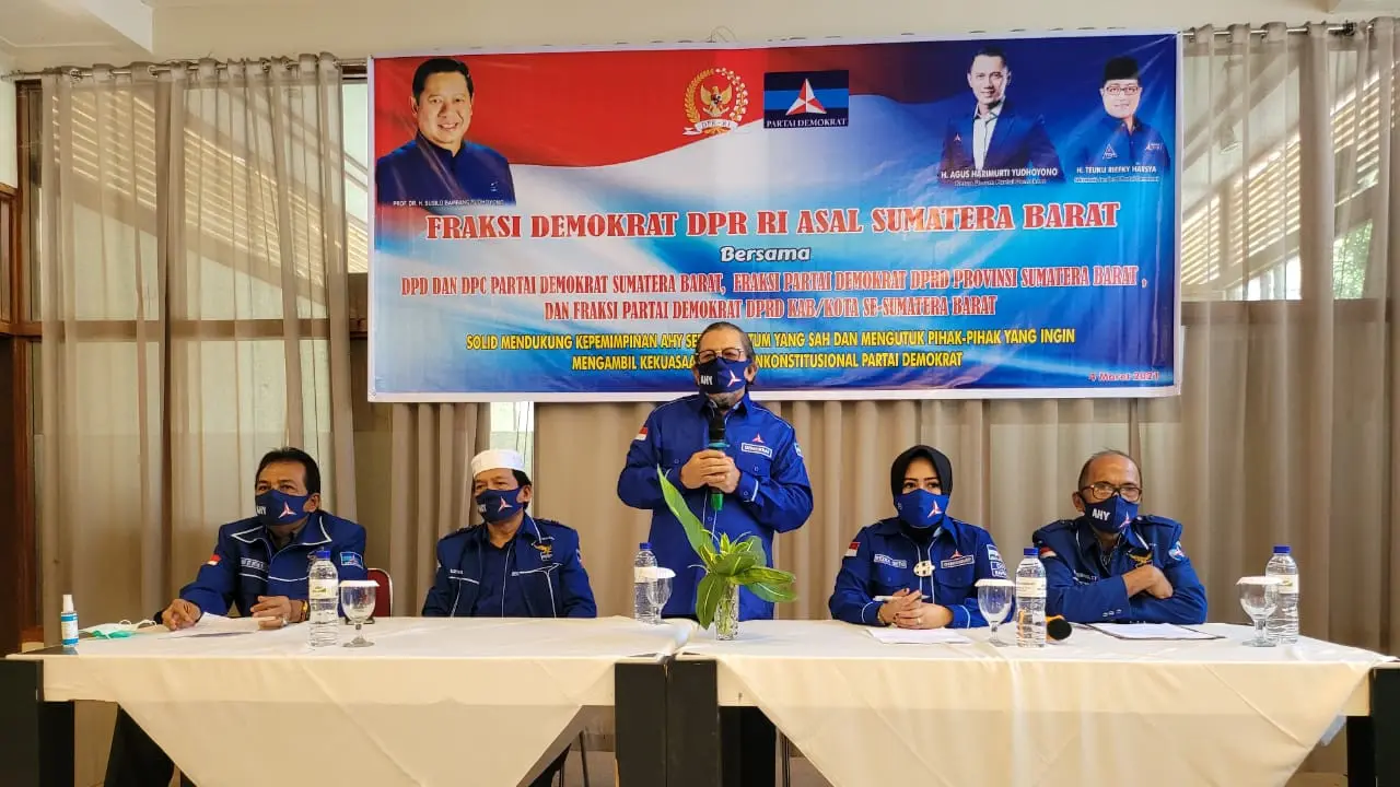 Partai Demokrat Sumatera Barat sepakat menolak KLB yang saat ini tengah berlangsung di Sumatera Utara. (Istimewa)