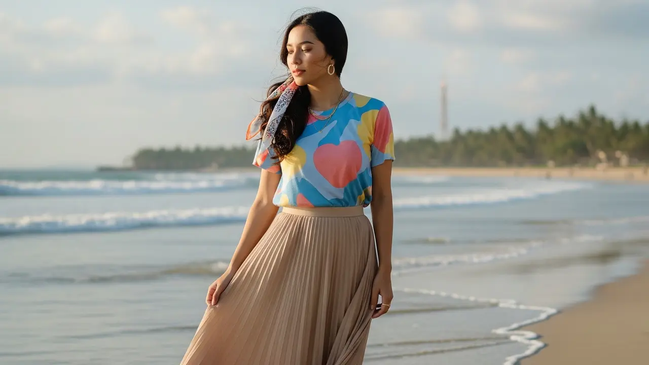Outfit healing wanita setelah lebaran (Image by Gemini AI)