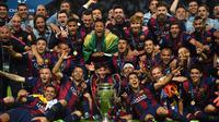 Barcelona (5 kali juara) - Barcelona menjadi klub asal Spanyol kedua yang meraih banyak juara di Liga Champions. Tahun juara: 1992, 2006, 2009, 2011, 2015. (AFP/Patrik Stollarz)