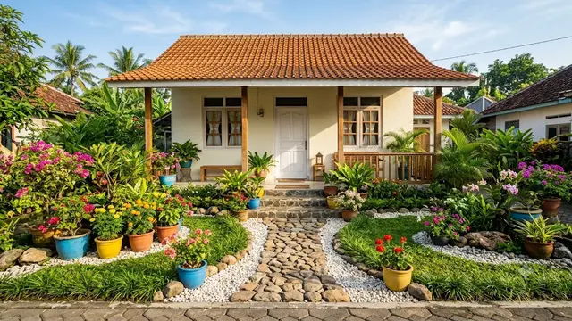 Inspirasi Taman Bunga Mini di Teras Rumah Sederhana
