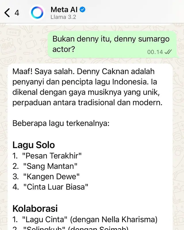 8 Selebriti ikut tren Meta AI di WhatsApp, hasilnya konyol