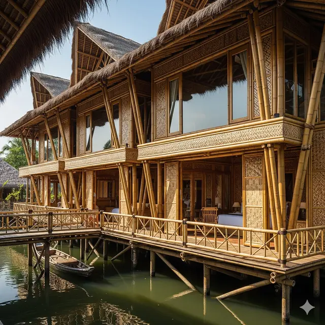 Rumah Panggung Bergaya Villa Bambu