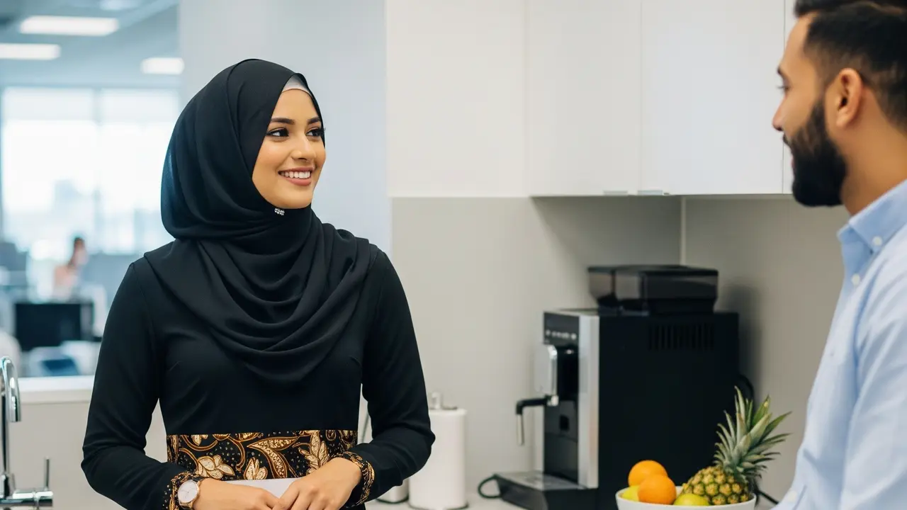 Model Dress Panjang Kerja Formal Kombinasi Batik Muslim