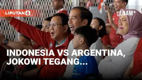 VIDEO: Reaksi Tegang Jokowi Tonton Laga Indonesia Vs Argentina