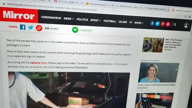 Berita Ferdian Paleka di media luar negeri. Foto: Wayan Diananto)