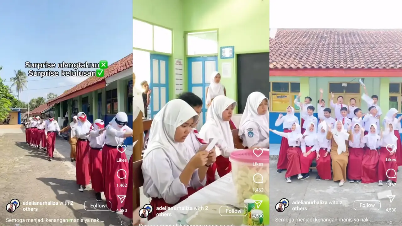 Siswa SD Tasikmalaya Terharu, Guru Siapkan Fine Dining Sederhana untuk Perpisahan dengan Murid-Muridnya. (Foto: Tangkapan layar Instagram @sdn4pakemitan)