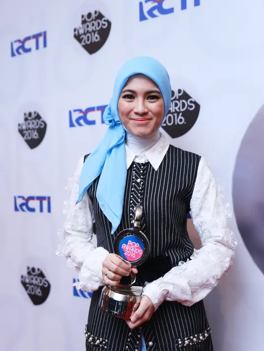 Artis yang biasa disapa Ica ini juga tidak menyangka menjadi pemenangnya. (Adrian Putra/Bintang.com)