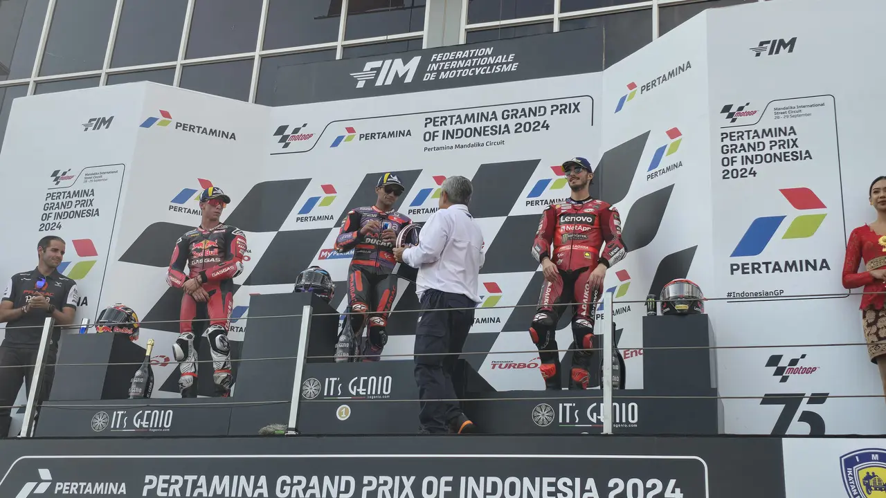 Suasana podium MotoGP Mandalika 2024