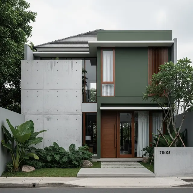 Gambar Rumah Minimalis Cat Hijau