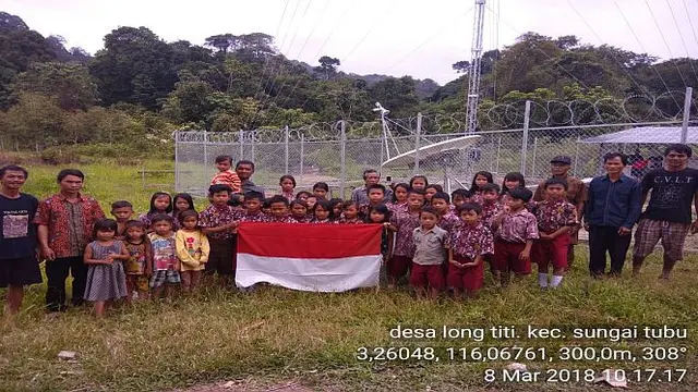 Site BTS di Desa Long Titi, Kecamatan Sungai Tubu, Malinau, Kalimantan Utara