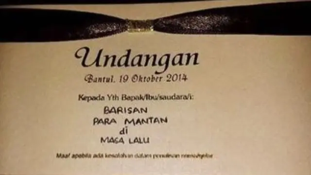 6 Nama Mantan Pacar di Undangan Nikah Ini Bikin Senyum Tipis