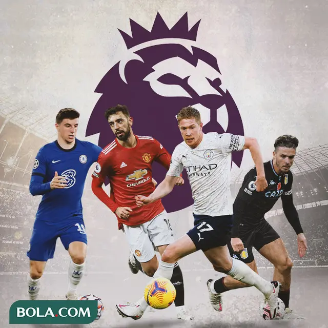Premier League - Mason Mount, Bruno Fernandes, Kevin De Bruyne, Jack Grealish