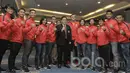 Ketua Komite Olimpiade Indonesia (KOI) Erick Thohir, saat pelepasan Atlet Islamic Solidarity Games (ISG). ISG 2017 ini juga sebagai pemanasan menuju SEA Games dan Asian Games. (Bola.com/M Iqbal Ichsan)