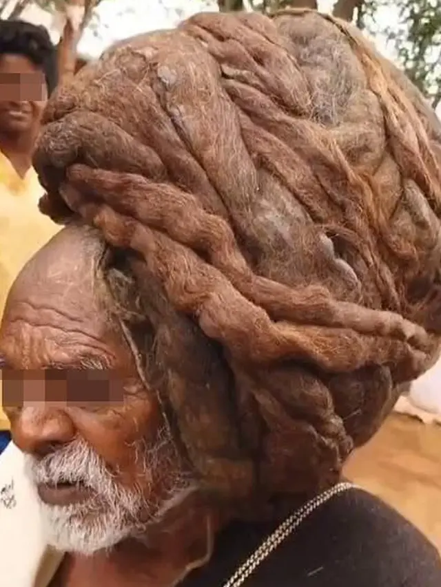 Penampakan Pria yang Tak Pernah Potong Rambut Selama 95 Tahun