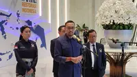 Bendahara Umum (Bendum) DPP Partai NasDem, Ahmad Sahroni&nbsp;dalam konferensi pers di NasDem Tower, Gondangdia, Jakarta Pusat, Sabtu (14/10/2023). (Foto:Liputan6/Winda Nelfira)