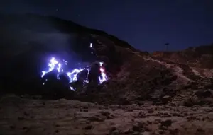 Api Biru Tiba-Tiba Muncul di Gunung Papandayan