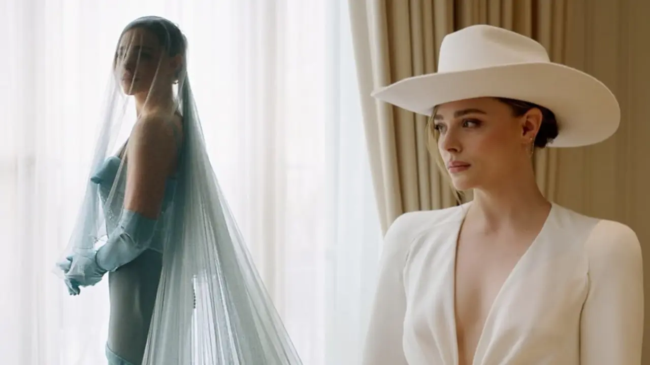 Busana Tak Biasa Aktris Chloe Grace Moretz Menikah dengan Model Kate Harrison, Bergaun Biru Bak Cinderella-Semi Maskulin Bergaya Cowgirl