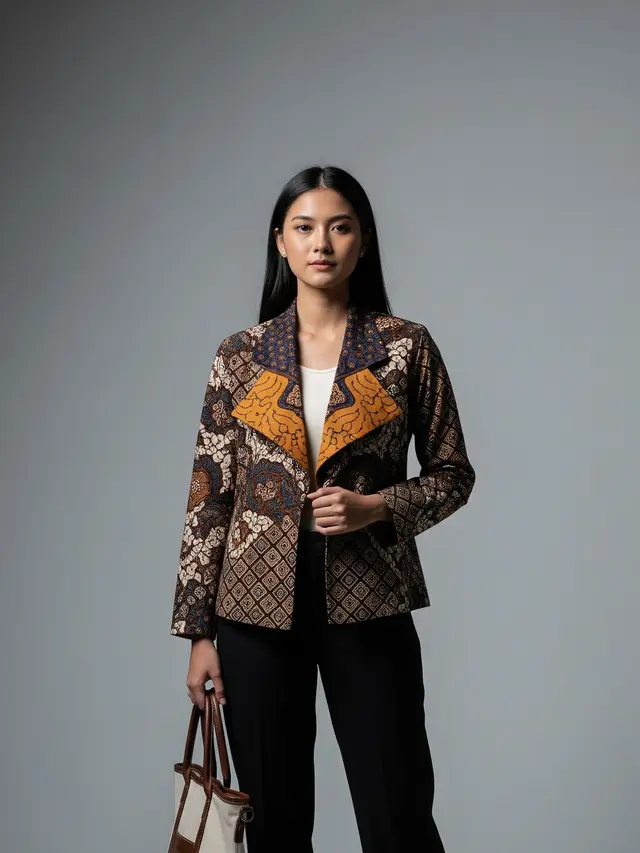 Model Atasan Batik Blazer Kekinian