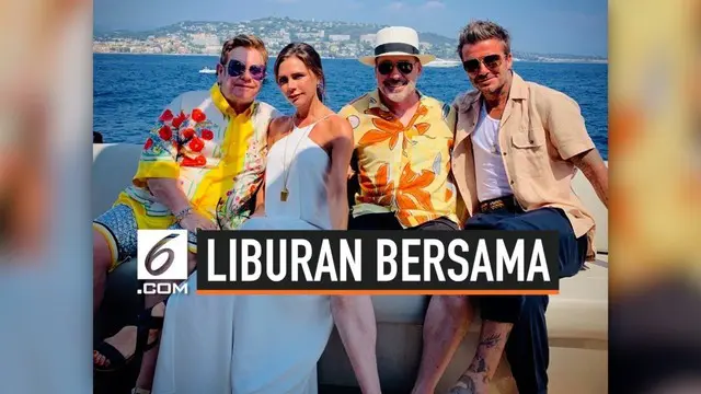 VIDEO: Lama Tak Terdengar, Elton John Liburan Bareng David Beckham