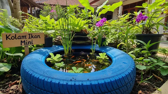Ilustrasi Barang Bekas di Rumah yang Bisa Diubah Menjadi Kolam Ikan Produktif/Gemini AI
