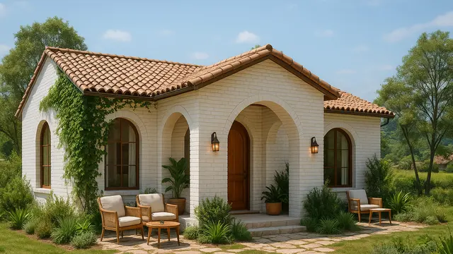 Rumah dengan Bata Tempel/ Ilustrasi gambar oleh AI