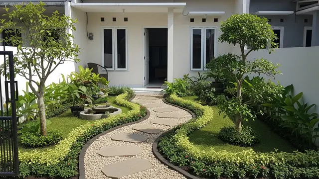 Inspirasi Kebun Rumah Sambut Tahun Baru 2026 yang Lebih Hijau Model Jalur Setapak