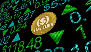 Stablecoin Stock Market Cryptocurrency. (iqoncept/depositphotos.com)