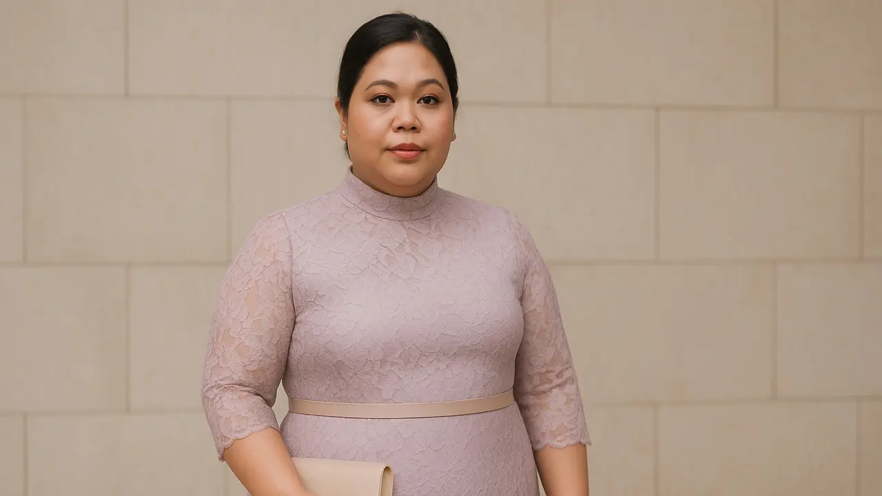 Model Dress Brokat Panjang untuk Badan Gemuk