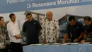 Gubernur DKI Jakarta Jokowi saat acara peresmian penyaluran gas bumi di Rusun Marunda, Jakarta, (25/9/14). (Liputan6.com/Faizal Fanani)