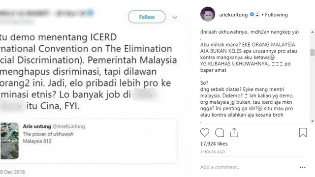 Arie Untung (Foto: Instagram)