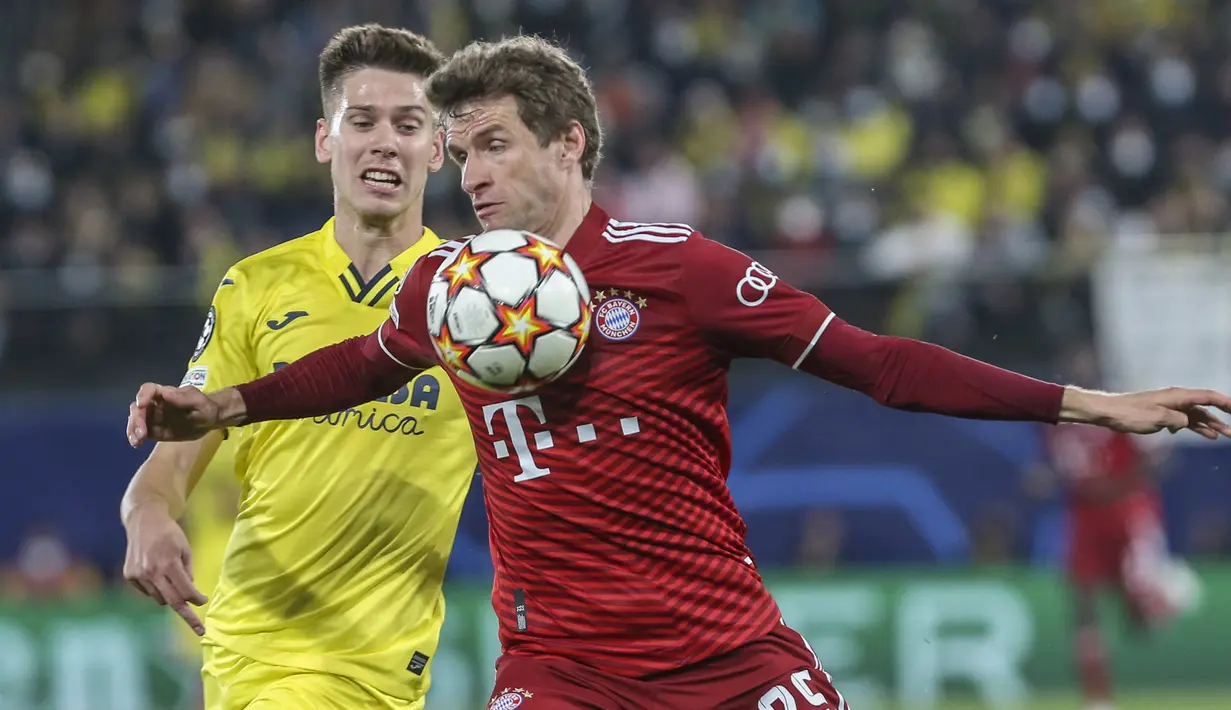 Bayern beberapa kali mendapatkan peluang matang, tapi tidak bisa mencetak gol. Bayern justru kesulitan mengatasi permainan kompak Villarreal dengan serangan balik dan intensitasnya. (AP/Alberto Saiz)