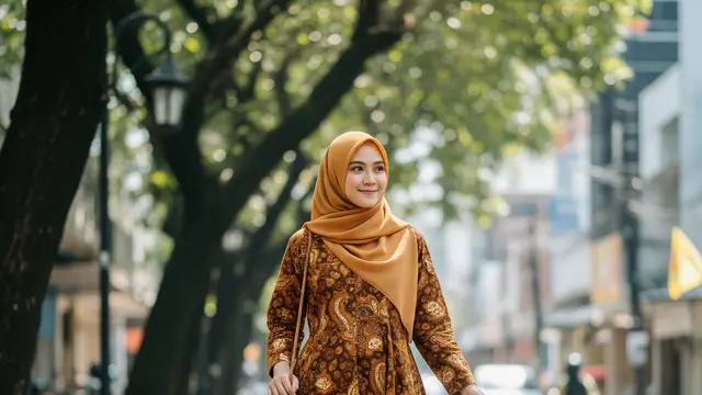 Gamis Batik Syar'i Desain Longgar