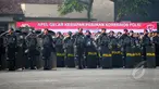 Korps Brimob menggelar Apel pasukan dalam rangka pengamanan Konferensi Asia Afrika di lapangan Mako Brimob Kelapa Dua, Depok, Selasa (14/4/2015). KAA ke-60 akan berlangsung pada 18-24 April 2015 di Jakarta dan Bandung. (Liputan6.com/Yoppy Renato)