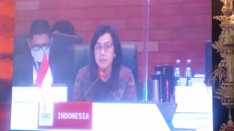 Menteri Keuangan Sri Mulyani Indrawati membuka 3rd Finance Minister and Central Bank Governors (FMCBG) Meeting di Bali International Convention Center (BICC), Nusa Dua, Bali.