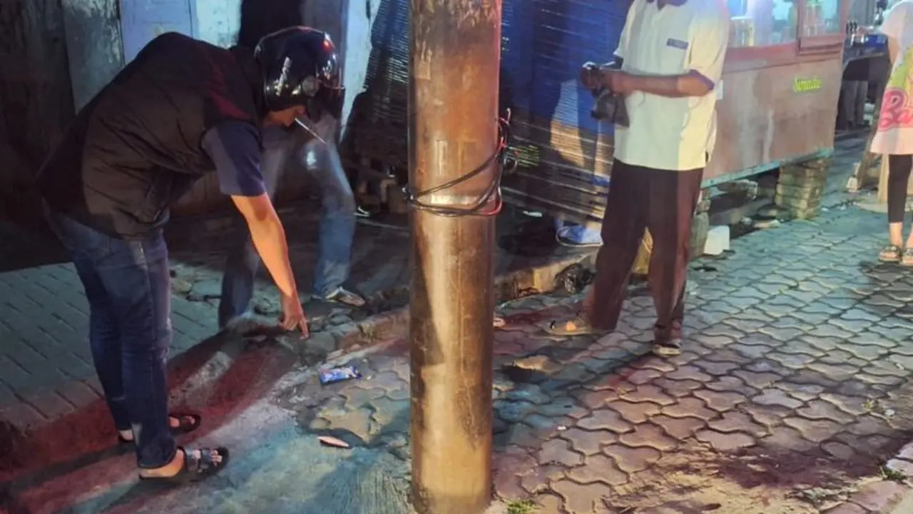 Polisi melakukan olah tempat kejadian perkara kasus penganiayaan hingga tewas di Jalan Maktal Cimanuk, Kabupaten Garut, Jawa Barat (Istimewa)