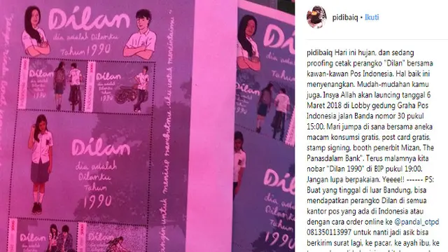 (Foto: Instagram Pidi Baiq)