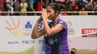 Tunggal putri Indonesia Linda Wenifanetri sukses menyingkirkan Li Michelle di BCA Indonesia Open Superseries 2015 (Humas PP PBSI)